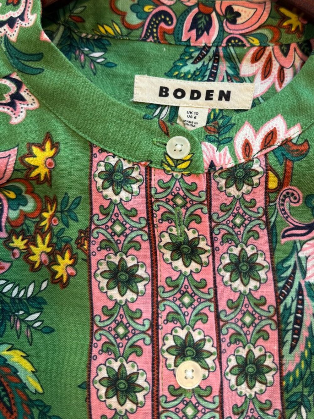 Boden Alicia Linen Top- Sz 6 - Picture 4 of 9
